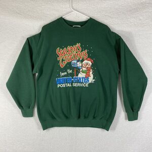 Vtg USPS Sweatshirt Mens Sz M 90s Seasons Greetings United States Postal Service